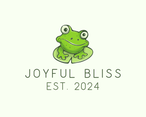 Green Frog Cartoon logo design