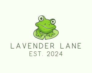 Green Frog Cartoon logo design