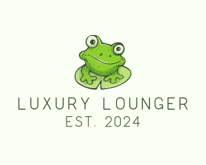 Green Frog Cartoon logo design