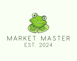 Green Frog Cartoon logo design