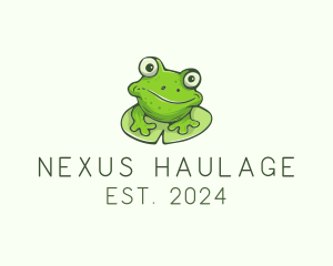 Green Frog Cartoon logo design