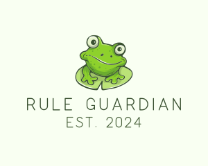 Green Frog Cartoon logo design