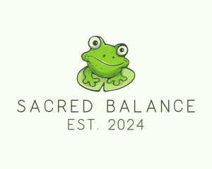 Green Frog Cartoon logo design