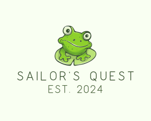 Green Frog Cartoon logo design