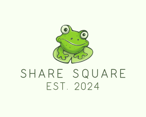 Green Frog Cartoon logo design