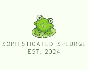 Green Frog Cartoon logo design