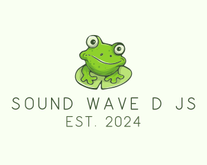 Green Frog Cartoon logo design