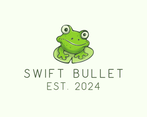 Green Frog Cartoon logo design