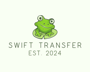 Green Frog Cartoon logo design