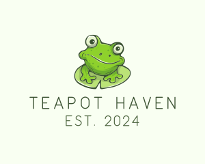 Green Frog Cartoon logo design