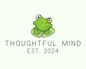 Green Frog Cartoon logo design