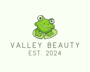 Green Frog Cartoon logo design