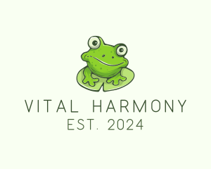 Green Frog Cartoon logo design