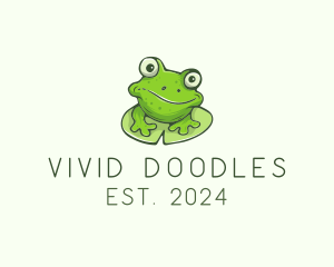 Green Frog Cartoon logo design