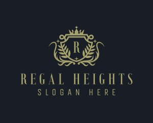 Wreath Regal Shield logo design