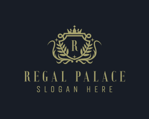 Wreath Regal Shield logo design