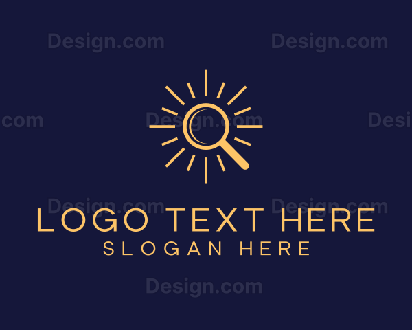 Sun Magnifying Glass Logo