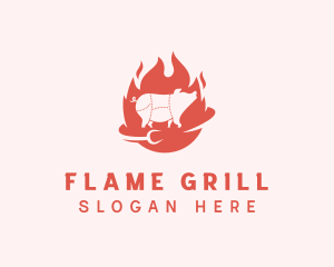 Pork Grilling Fork logo design