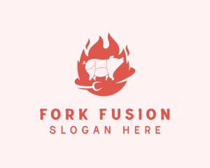 Pork Grilling Fork logo design