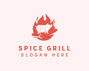 Pork Grilling Fork logo design