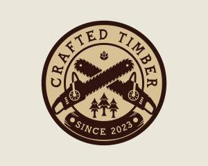 Chainsaw Tree Lumberjack logo design