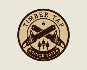 Chainsaw Tree Lumberjack logo design