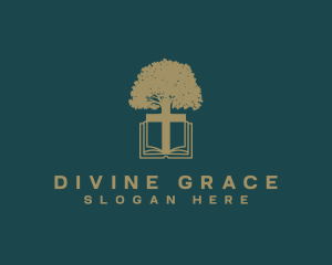 Religion Cross Tree logo design