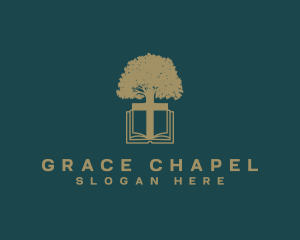 Religion Cross Tree logo design