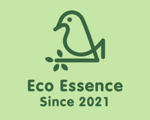 Monoline Eco Bird logo design