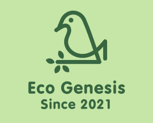 Monoline Eco Bird logo design