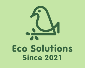 Monoline Eco Bird logo design