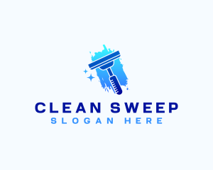 Squeegee Wiper Cleaning logo design