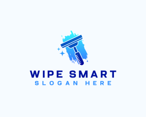 Squeegee Wiper Cleaning logo design