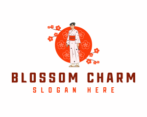 Japanese Kimono Clothing logo design