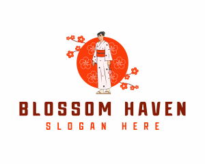 Japanese Kimono Clothing logo design