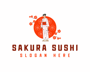 Japanese Kimono Clothing logo design