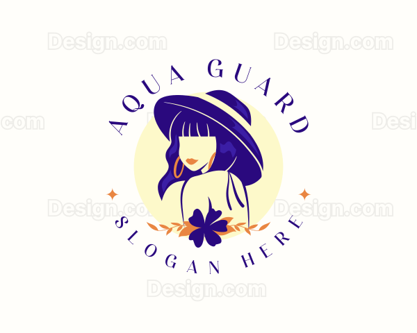 Floral Hat Woman Logo