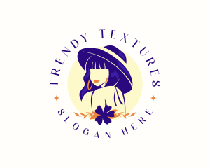 Floral Hat Woman Logo