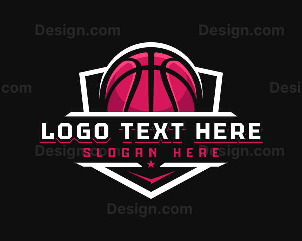 Sport Basketball Shield Logo