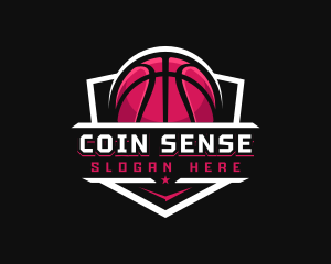 Sport Basketball Shield Logo