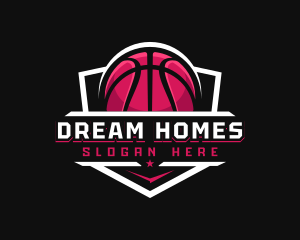 Sport Basketball Shield Logo