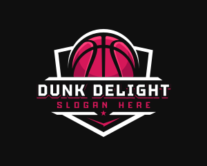 Sport Basketball Shield logo design