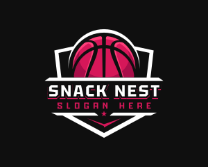 Sport Basketball Shield logo design