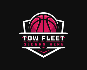 Sport Basketball Shield logo design