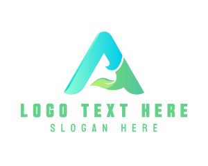 Organic Leaf Letter A  logo