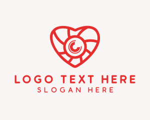 Photography Lens Heart logo design