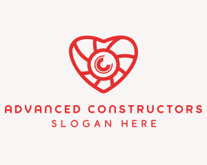 Photography Lens Heart logo design