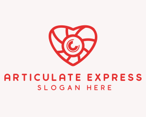 Photography Lens Heart logo design