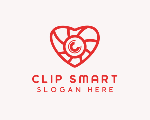 Photography Lens Heart logo design