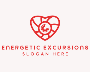 Photography Lens Heart logo design